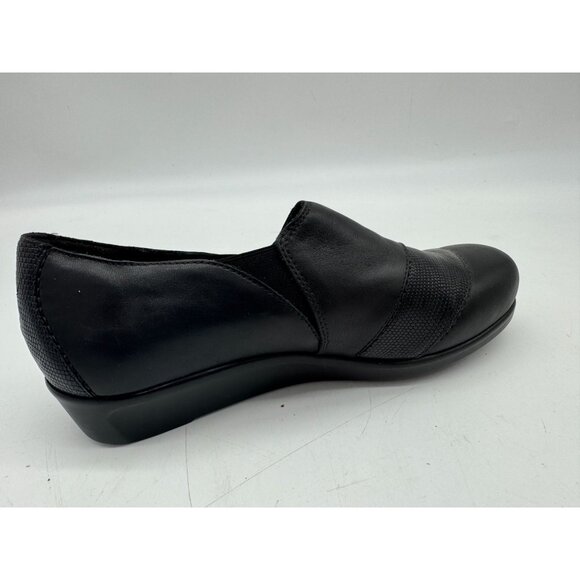 SAS Womens Nora Slip On Loafers Size 9W Black Wedge Leather Comfort Casual - Picture 12 of 15
